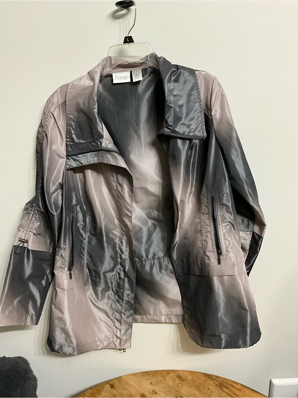 Zenobia Women's Ombre Gray Lightweight Trench Coat